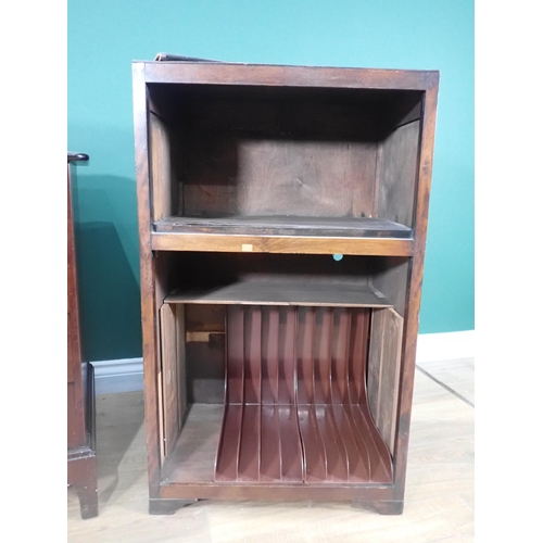 661 - A Stag Bedside Chest and a Record Cabinet