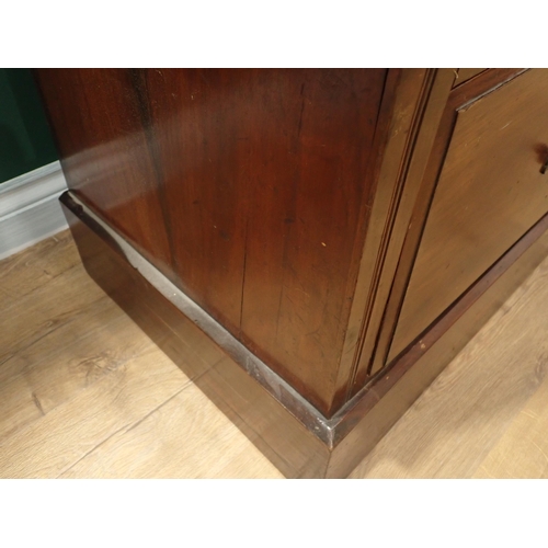 682 - A Victorian walnut single mirror door Wardrobe fitted drawer to base 7ft 2in H x 4ft W