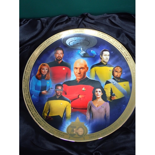 70 - Star Trek signed portraits, 30 year anniversary Plate, Air Hogs U.S. Enterprise and various other it... 