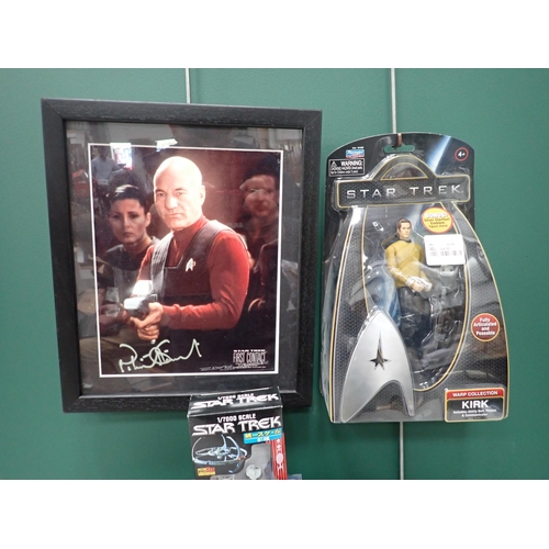 80 - A Collection of Star Trek boxed Figures , Tankard, Photograph, etc.