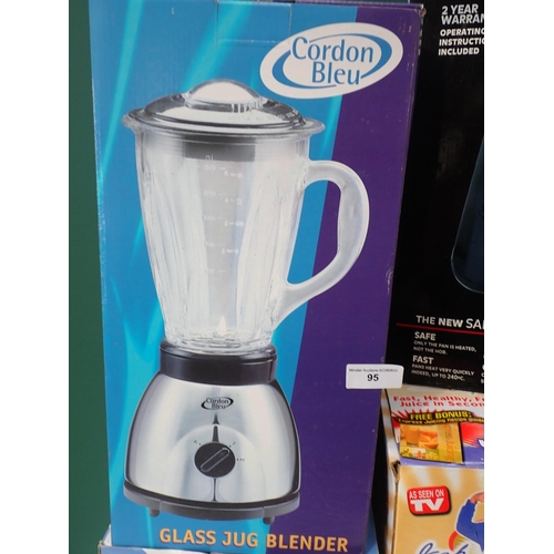 95 - A new boxed Power Juicer, glass Jug Blender, Kitchen Steamer and a portable Induction Hob.