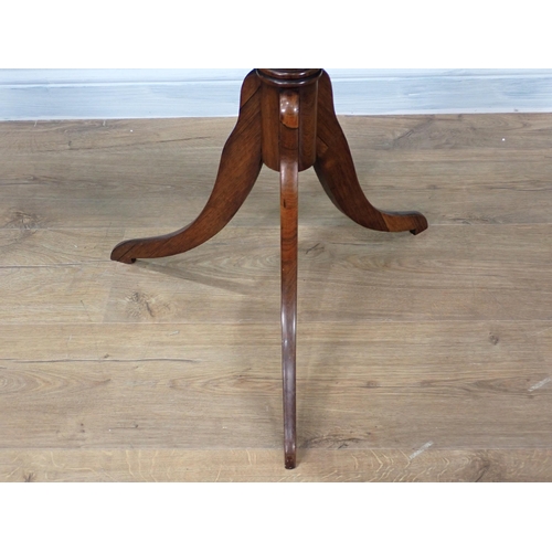 604 - A 19th Century rosewood Pillar Table with circular moulded top above a finely turned baluster column... 