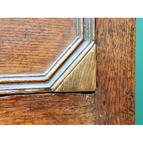 745 - A late 17th Century oak Dresser Base fitted five drawers and pair of doors with applied mouldings, 6... 