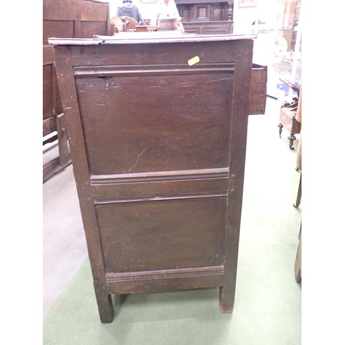 745 - A late 17th Century oak Dresser Base fitted five drawers and pair of doors with applied mouldings, 6... 