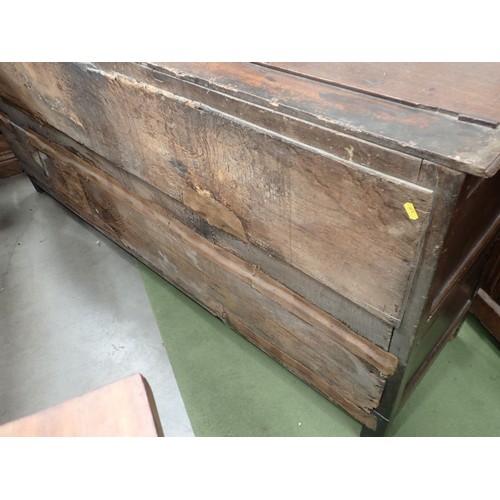 745 - A late 17th Century oak Dresser Base fitted five drawers and pair of doors with applied mouldings, 6... 