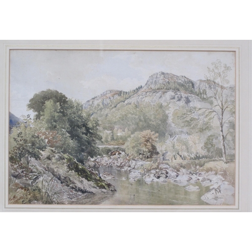 253 - WILLIAM WEST (1801-1861). A Rocky River Torrent, signed and dated 1848, watercolour, 15 x 22in; toge... 