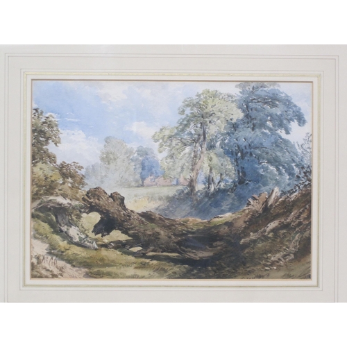 253 - WILLIAM WEST (1801-1861). A Rocky River Torrent, signed and dated 1848, watercolour, 15 x 22in; toge... 