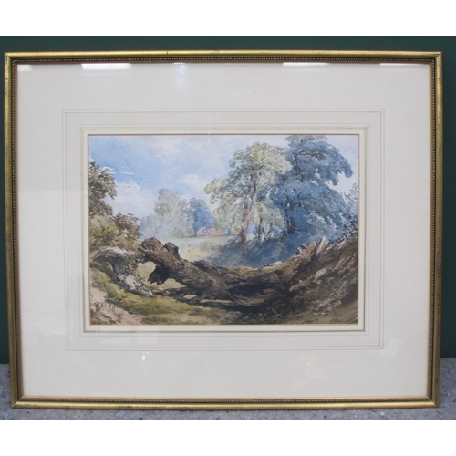 253 - WILLIAM WEST (1801-1861). A Rocky River Torrent, signed and dated 1848, watercolour, 15 x 22in; toge... 