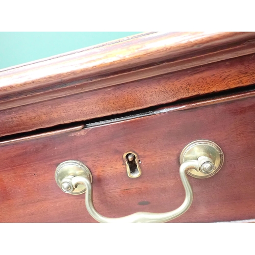 345 - A George III mahogany Chest with moulded top fitted two short above four long graduated drawers betw... 