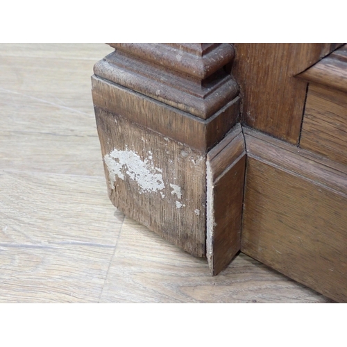 375 - A pair of Victorian panelled oak Desks, the hinged sloping top with inset writing surfaces decorated... 