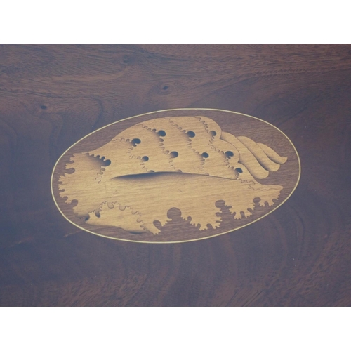 378 - An Edwardian inlaid mahogany two handled Tea Tray with shaped gallery edge, fitted two brass handles... 