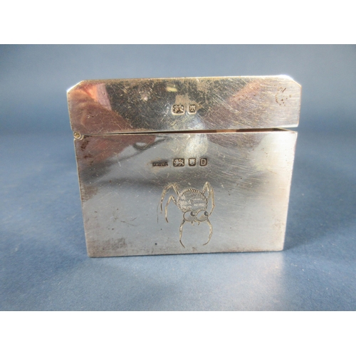 141 - A George VI silver Money Box engraved Little Miss Muffet with spiders, etc, London 1939