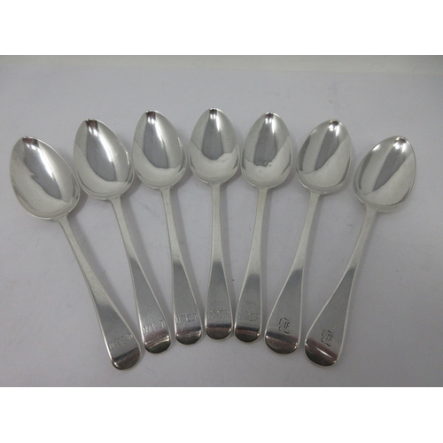 151 - Five William IV silver Dessert Spoons, old English pattern, engraved initials, London 1831 and two o... 