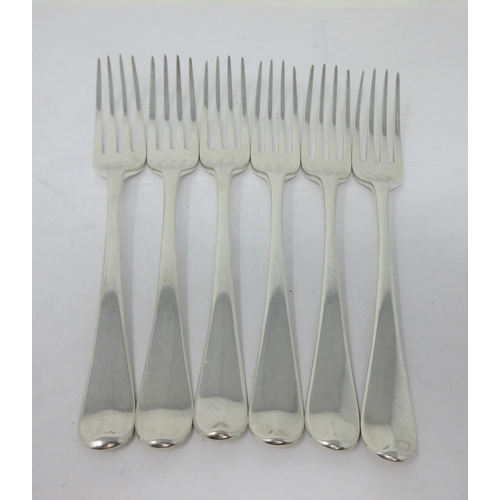 154 - Six George III silver Dinner Forks, Old English pattern, London 1804, maker: Eley & Fearn