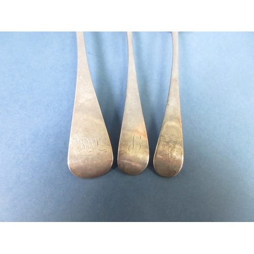 166 - Three Georgian silver Tablespoons, various dates and makers