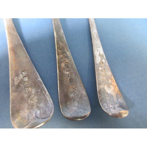 166 - Three Georgian silver Tablespoons, various dates and makers