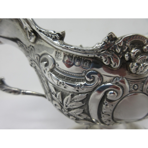 175 - A Victorian silver two-handled Sugar Bowl, floral and leafage decorated on oval pedestal base, Londo... 