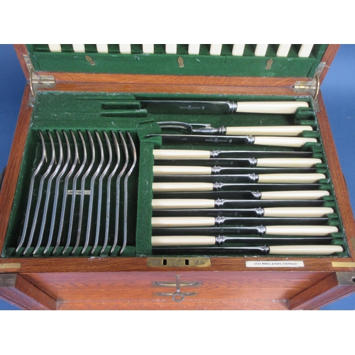 202 - A Canteen of A1 plated Cutlery by J. Nowill & Sons, Sheffield, viz: twelve Table and Dessert Knives,... 