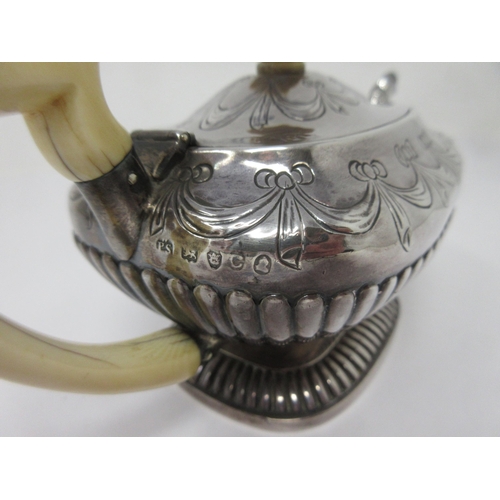 214 - ******WITHDRAWN******


A George III Bachelor’s Teapot of boat shape engraved swags, No 436, London ... 