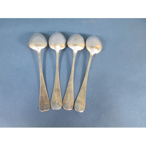 225 - Four Georgian silver Table Spoons, Old English pattern engraved initials, London 1811/14, etc