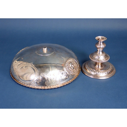 234 - A Victorian silver Pedestal Bowl and Cover, the lid with figure and anchor finial, four embossed ova... 