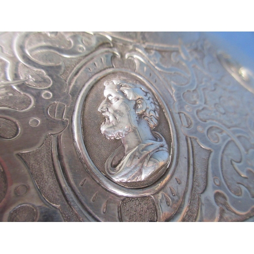 234 - A Victorian silver Pedestal Bowl and Cover, the lid with figure and anchor finial, four embossed ova... 