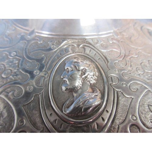 234 - A Victorian silver Pedestal Bowl and Cover, the lid with figure and anchor finial, four embossed ova... 