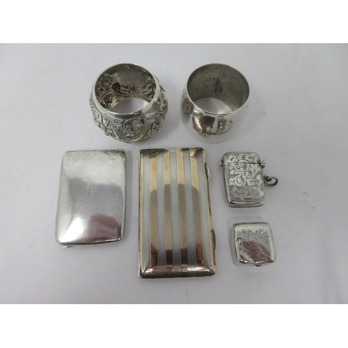 235 - A Victorian silver small Vesta Case, Birmingham 1900, Match Case Holder, Birmingham 1905, square Pil... 