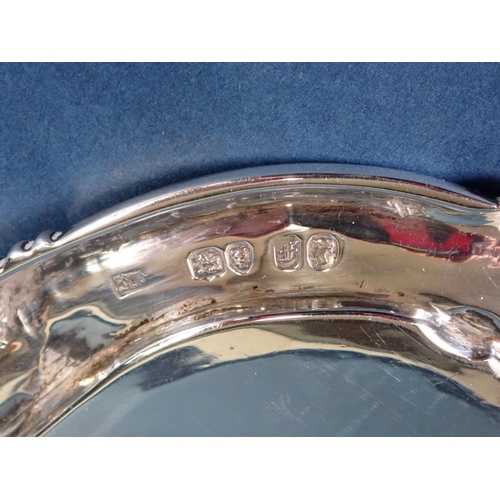 246 - A Victorian silver Salver and matching Waiter of shaped circular form having scallop and scroll bord... 