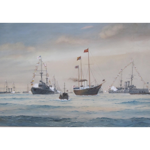 375 - WILLIAM C. CLUETT (act c. 1880-1920). The Fleet Review at Spithead, 1911, signed, inscribed 'Portsmo... 