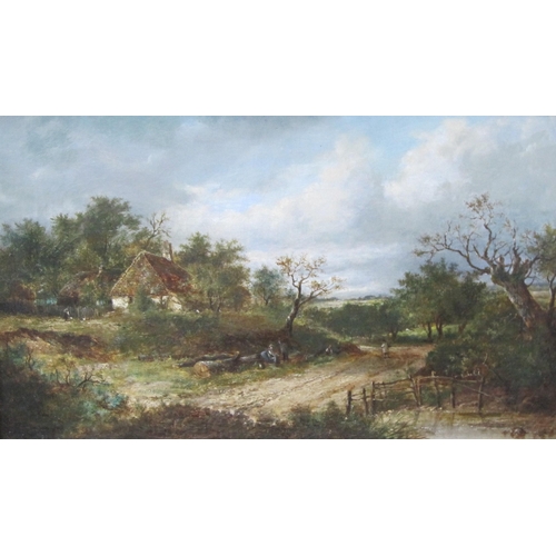 398 - JOSEPH THORS (1835-1920). On a Country Track, signed, oil on canvas, 12 x 20in