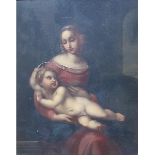 400 - AFTER RAPHAEL (1483-1520). The Virgin and Child, oil on metal, 15½ x 12in; together with an oil pain... 