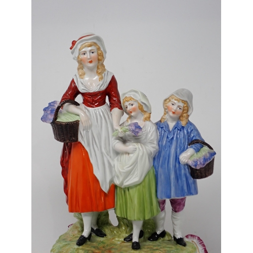 468 - A Yardley's Old English Lavender figural group of lady holding basket of lavender with two children ... 