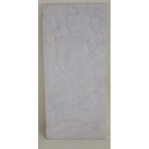 501 - ANNABEL SPRIGGE (1906-1980); 'Leading out his firsts', carved marble plaque with artist's name, addr... 