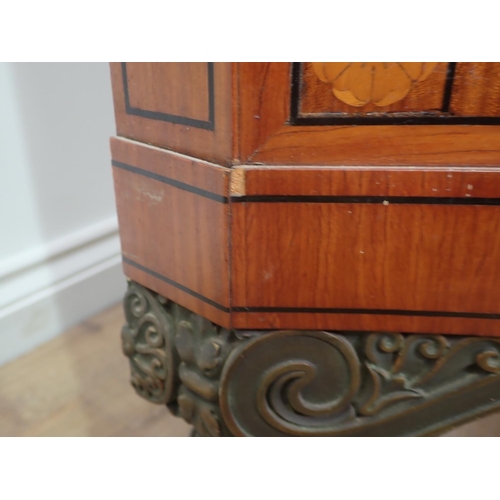 475 - A late 19th Century neo-classical Side Cabinet with shaped veined marble top, fitted three drawers w... 