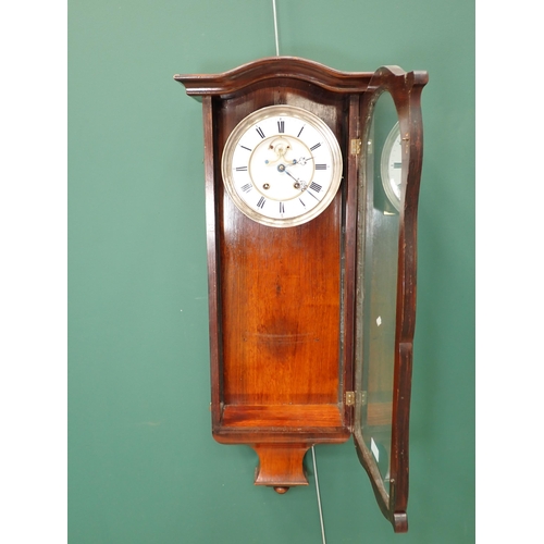 709 - A Vienna style wall clock, 2ft 11in H