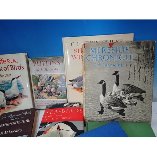 746 - A box of Books, including C.F Tunnicliffe Sketch Book and other bird books, and a box of Punch Books