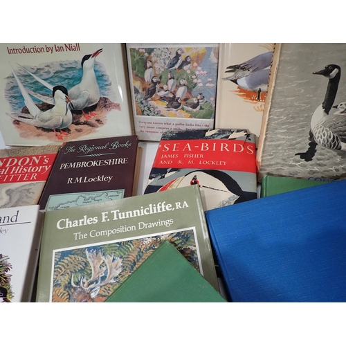 746 - A box of Books, including C.F Tunnicliffe Sketch Book and other bird books, and a box of Punch Books