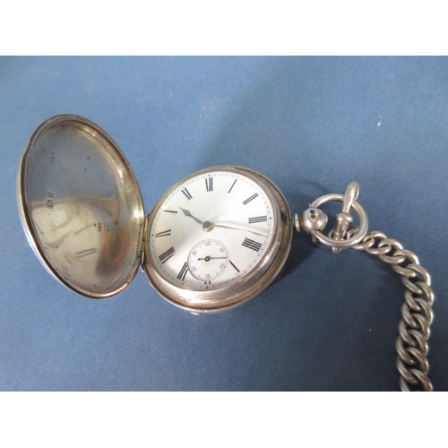 109 - A Victorian silver cased Hunter Pocket Watch with white enamel dial and subsidiary seconds dial, No ... 