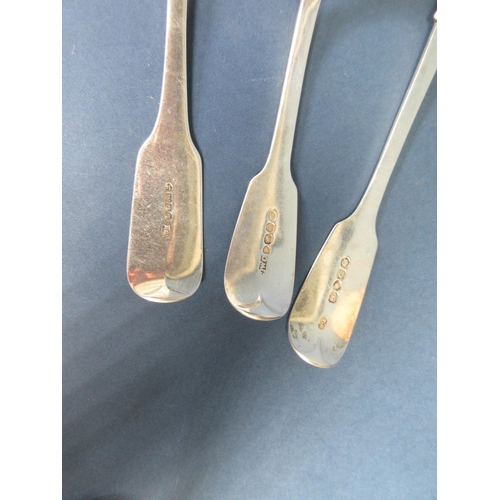 117 - Two 19th Century silver Table Spoons, fiddle pattern engraved initials, Exeter 1826 and London 1862,... 