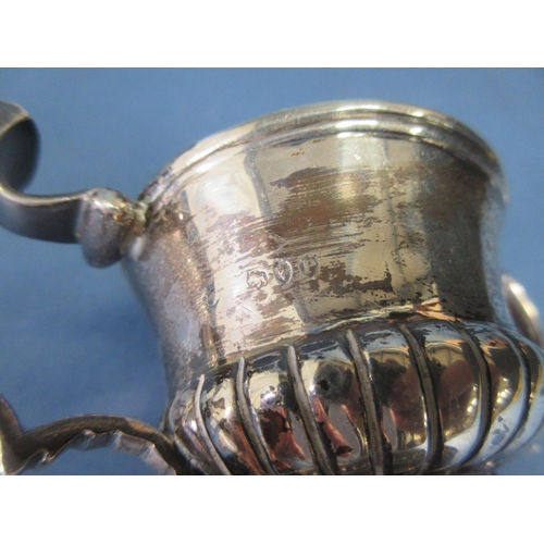 124 - A Victorian heavy silver small two-handled Bowl of semi-fluted form on pedestal base, London 1890, 1... 