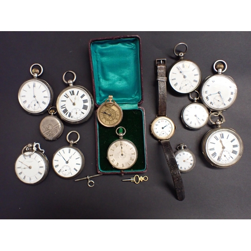 174 - A collection of Pocket Watches, some silver cased