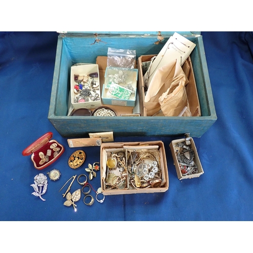 175 - A box of Costume Jewellery, Watch parts etc