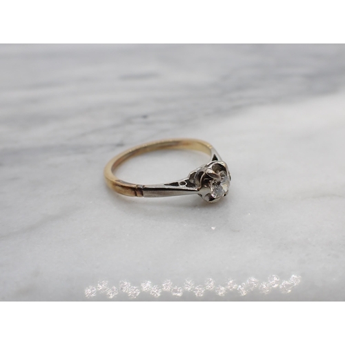 180 - A Diamond single stone Ring claw-set brilliant-cut stone, estimated 0.25cts, stamped 18ct, ring size... 