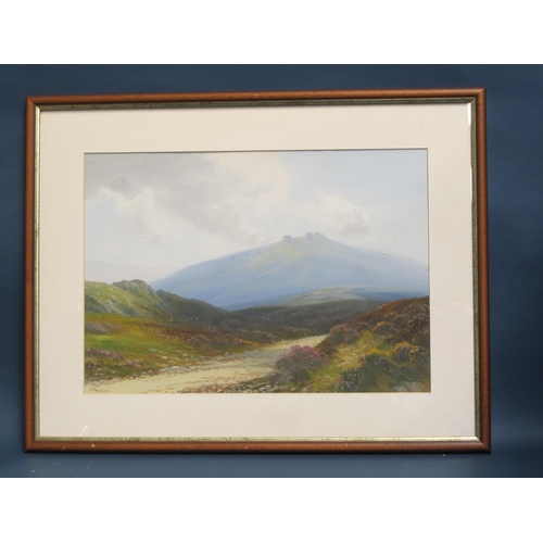 230 - REGINALD D. SHERRIN. Dartmoor Landscape, signed, gouache, 13¾ x 20in; together with a watercolour by... 