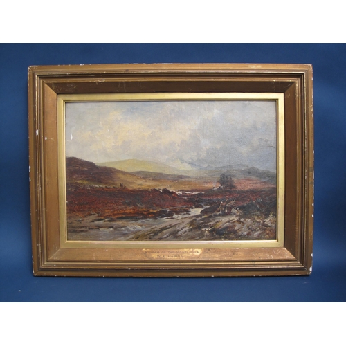 232 - WILLIAM E. HARRIS. Stream on the Moorlands above Betws-y-Coed, signed, oil on canvas, 12¼ x 18in; to... 