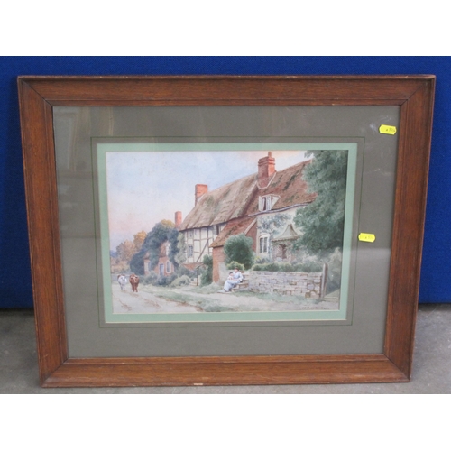 268 - W.F. CASWELL. On a Village Street, signed, watercolour, 11 x 15in; together with two other watercolo... 