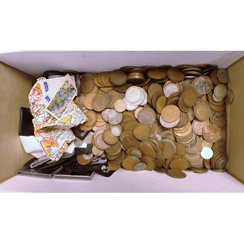 283 - A collection of British and World Coins, to include a 1797 Cartwheel Two Pence, along with a box of ... 