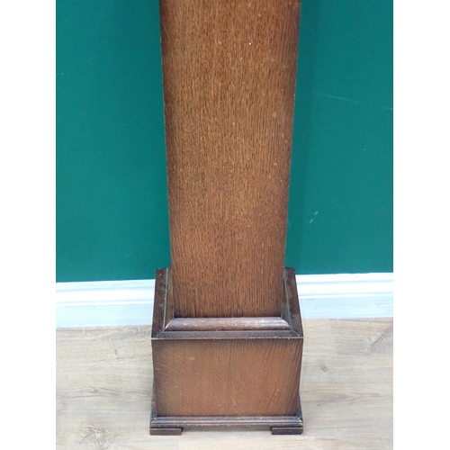 307 - An oak veneered Grandmother Clock 4ft 4in H x 9in W