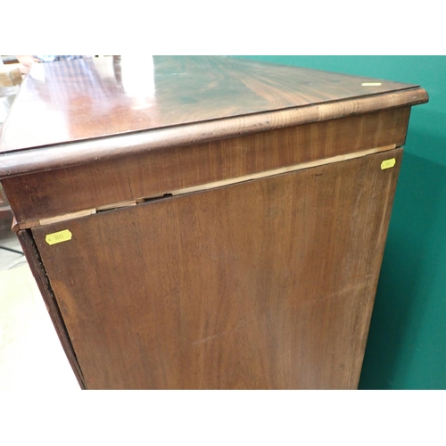 323 - A 19th Century mahogany Chest of two short and three long drawers raised on bun feet 3ft 7in W x 3ft... 